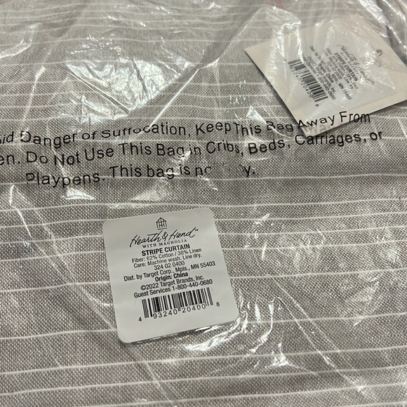 HEARTH&HAND find stripe courtain gray/sour cream 84 inch - Picture 9 of 9